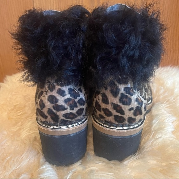Montelliana 1965 Unlined Leopard Print Calfskin Hiking Boots Sz- 36.5 - Picture 5 of 12